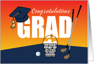 Graduation Golf Athlete Congratulations Grad Cap card