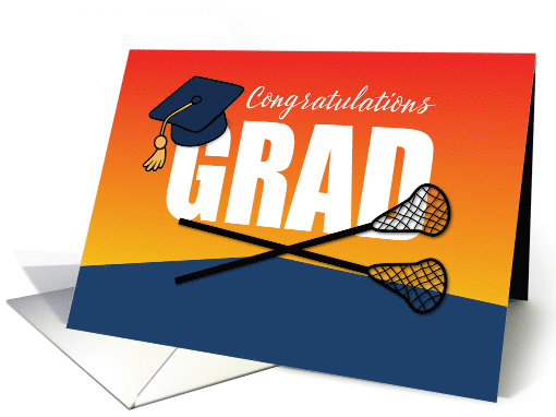 Graduation Lacrosse Athlete Congratulations Grad Cap card (1907596)