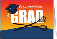 Graduation Lacrosse Athlete Congratulations Grad Cap card