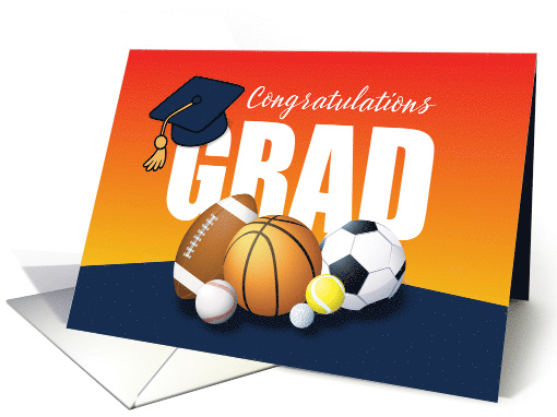 Graduation All Sports Athlete Congratulations Grad Cap card (1907608)