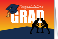 Graduation Wrestling Athlete Congratulations Grad Cap card
