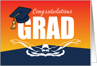 Graduation Swimming Athlete Congratulations Grad Cap card