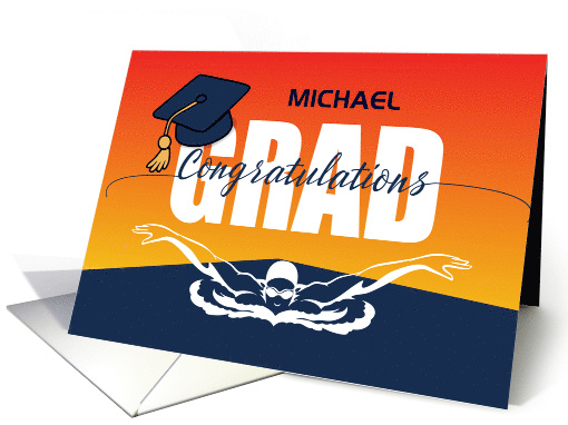 Custom Name Graduation Wrestling Athlete Congratulations Grad Cap card