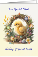 Friend Easter Chick in Grapevine Wreath card