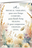 Physical Therapy Month PT Appreciation with Watercolor Wildflowers card