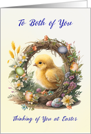 Both of You Easter Chick in Grapevine Wreath card