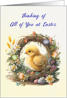 All of You Easter Chick in Grapevine Wreath card