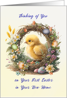 First Easter in Your New Home Chick in Grapevine Wreath card