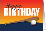 Baseball Birthday on Blue and Orange Athlete card