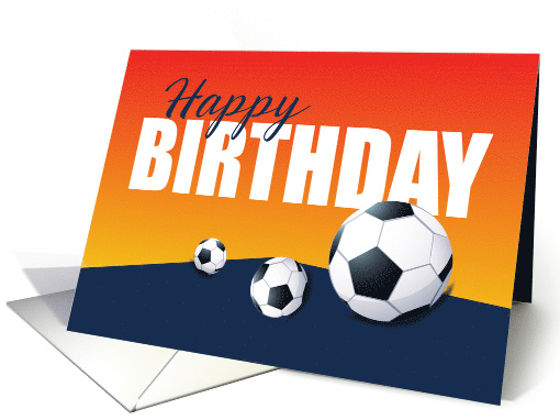 Soccer Birthday on Blue and Orange Athlete card (1908814)