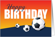Soccer Birthday on Blue and Orange Athlete card