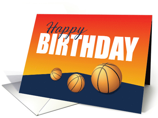 Basketball Birthday on Blue and Orange Athlete card (1908816)