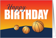 Basketball Birthday on Blue and Orange Athlete card