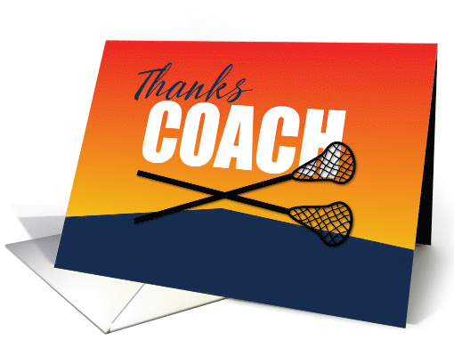 Lacrosse Coach Thanks on Blue and Orange card (1909192)