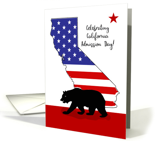 California Admission Day American Flag in State with Bear... (1909290)