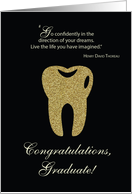 Dental School Graduation Congratulations Black With Gold Look card