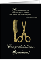 Cosmetology School Graduation Congratulations Gold Effect on Black card
