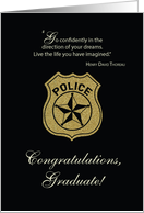 Law Enforcement Graduation Congratulations Black With Gold Look card