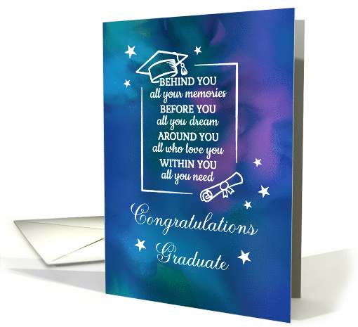Graduation Quote on Blue Watercolor card (1909884)