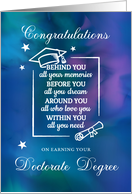 Doctorate PHD Graduation Congratulations Quote on Blue card