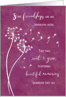 Friendship Anniversary with Dandelion Art for Friend Like a Sister card