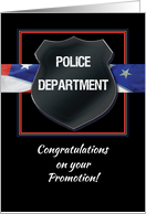 Police Promotion Congratulations Black Badge American Flag card
