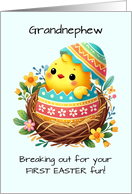 Grandnephew First Easter Chick Breaking Shell card