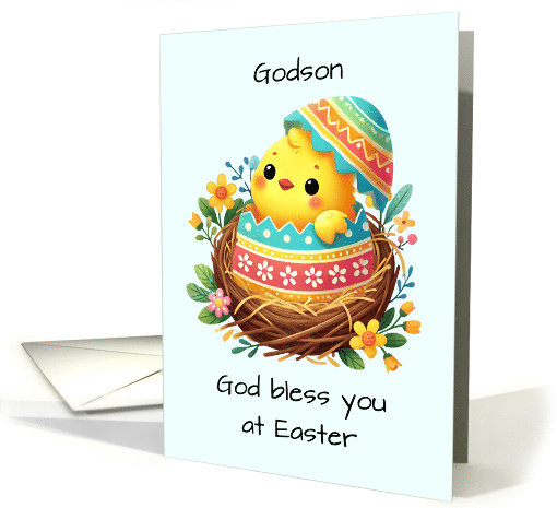 Godson Easter Chick Breaking Out of Shell card (1911320)