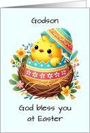 Godson Easter Chick Breaking Out of Shell card