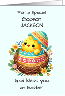 Godson Personalize Easter Blessings Chick Breaking Shell card