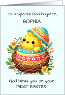 Goddaughter Personalize First Easter Blessings Chick Breaking Shell card