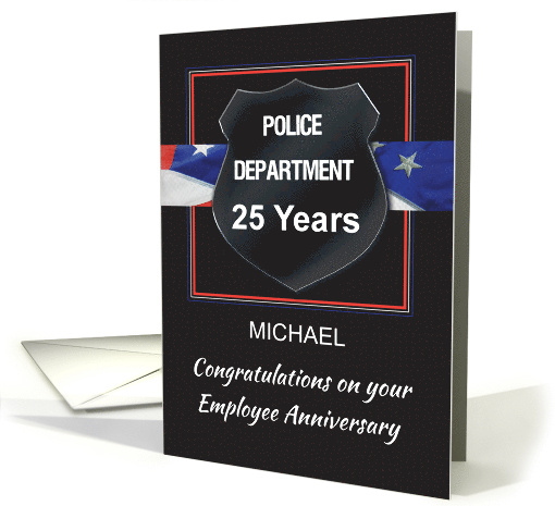 Police Employee 25 Year Personalize Anniversary card (1911472)