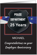Police Employee 25 Year Personalize Anniversary card
