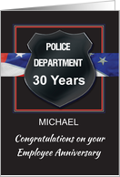 Thirty Year Police Employee Anniversary Personalize Black card