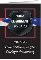 Police Employee Custom Year 9 Personalize Anniversary card