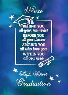 Niece High School Graduation Quote Watercolor Background