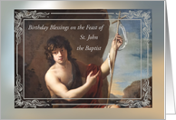Birthday Blessings on Feast of St. John the Baptist With Frame card