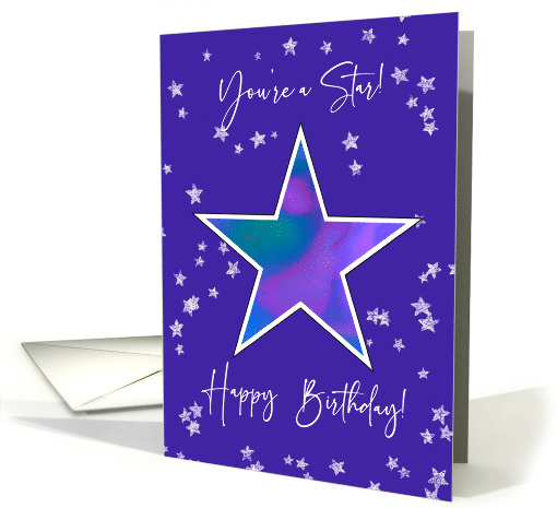 Birthday Shining Star for Tweens or Teens in Vibrant Blue Purple card