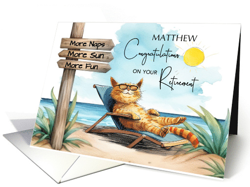 Personalize Retirement Congratulations Cat Relaxing in... (1912214)