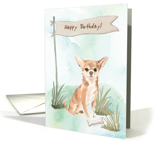 Chihuahua Dog Under Birthday Sign card (1912616)