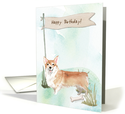 Corgi Dog Under Birthday Sign card (1912620)