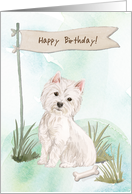 Westie Dog West Highland Terrier Under Birthday Sign card