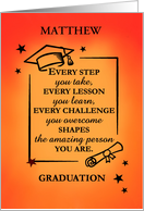 General Personalize Graduate Inspirational Quote and Vibrant Sunrise card