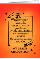 9th Grade Graduate Inspirational Quote and Vibrant Sunrise card
