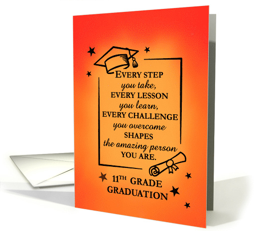 11th Grade Graduate Inspirational Quote and Vibrant Sunrise card