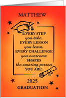 Custom Year 2025 Personalize Graduate Inspirational on Vibrant Color card