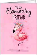 Friend Saying Hi with Flamingo Fabulous and Fun card