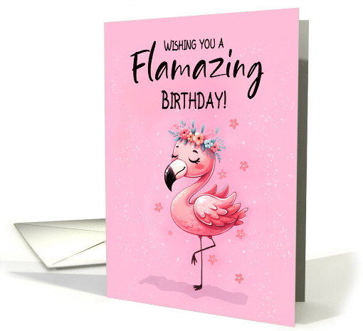 Girl Away At School Birthday with Fabulous Flamingo card (1913660)