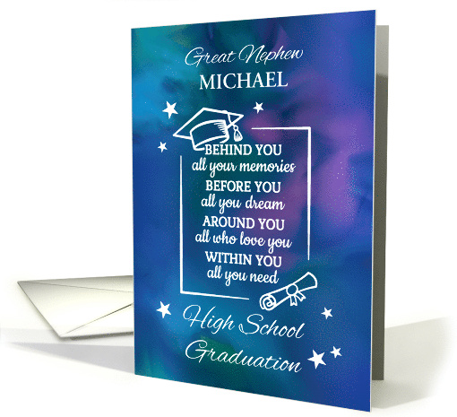 Great Nephew Personalize High School Graduation Quote card (1914034)
