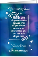 Grandnephew High School Graduation Quote with Watercolor card